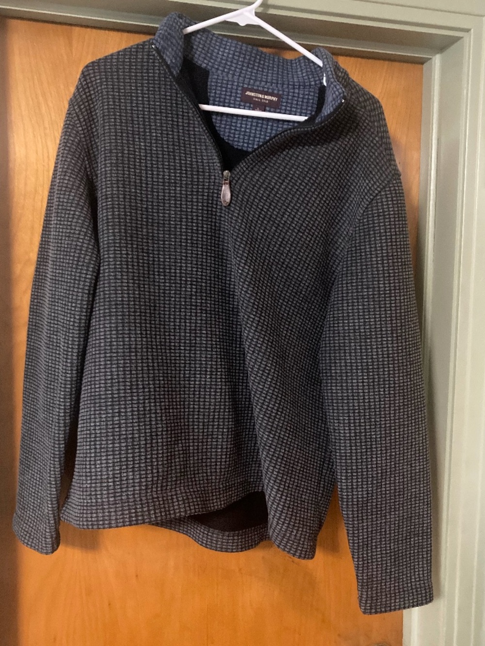 Johnson & Murphy Fleece Lined Quarter Zip Pull Over Size Large
